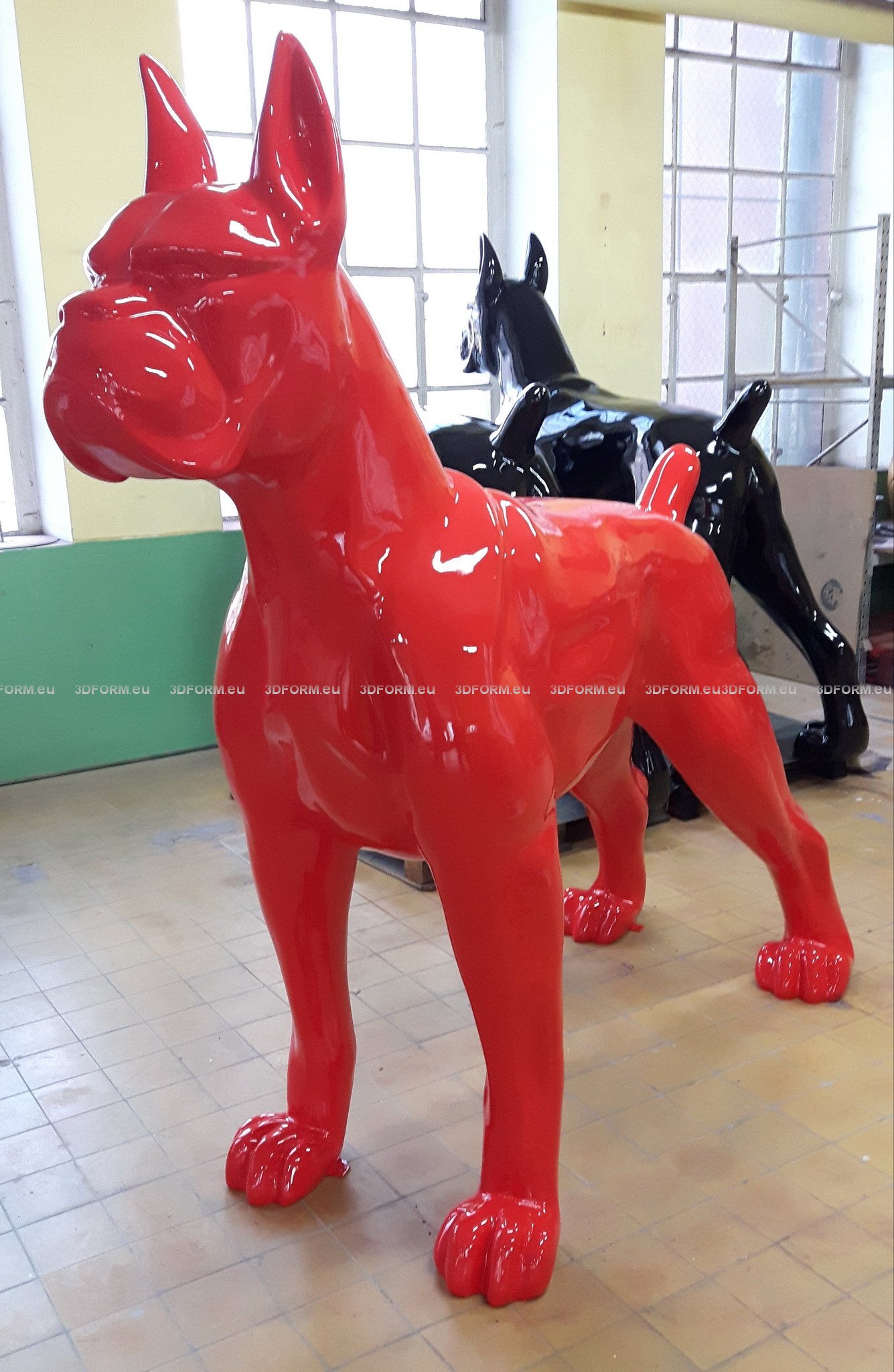 Duża figura pies bokser - wersja jednokolorowa 5 Duża figura pies bokser - wersja jednokolorowa