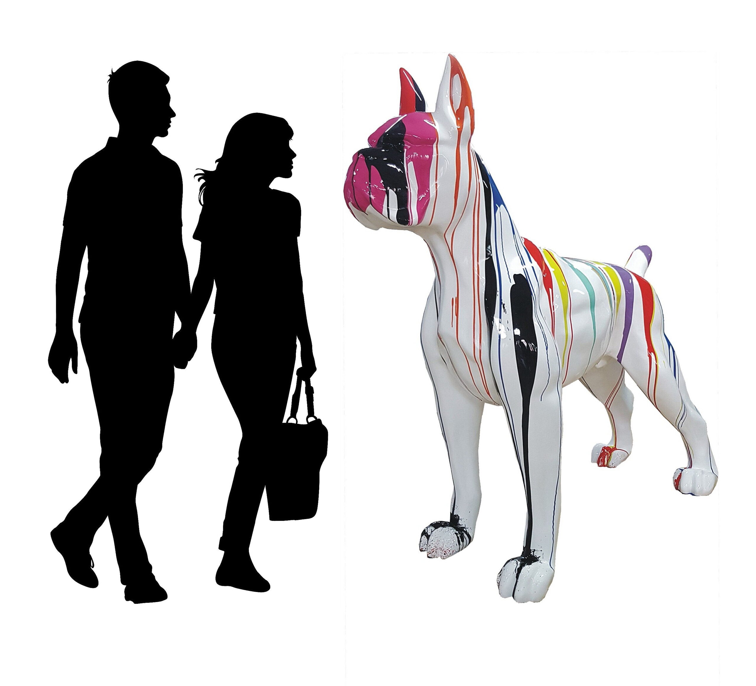 Grande figurine de chien boxer - version multicolore 4 Duża figura pies bokser - wersja multikolor