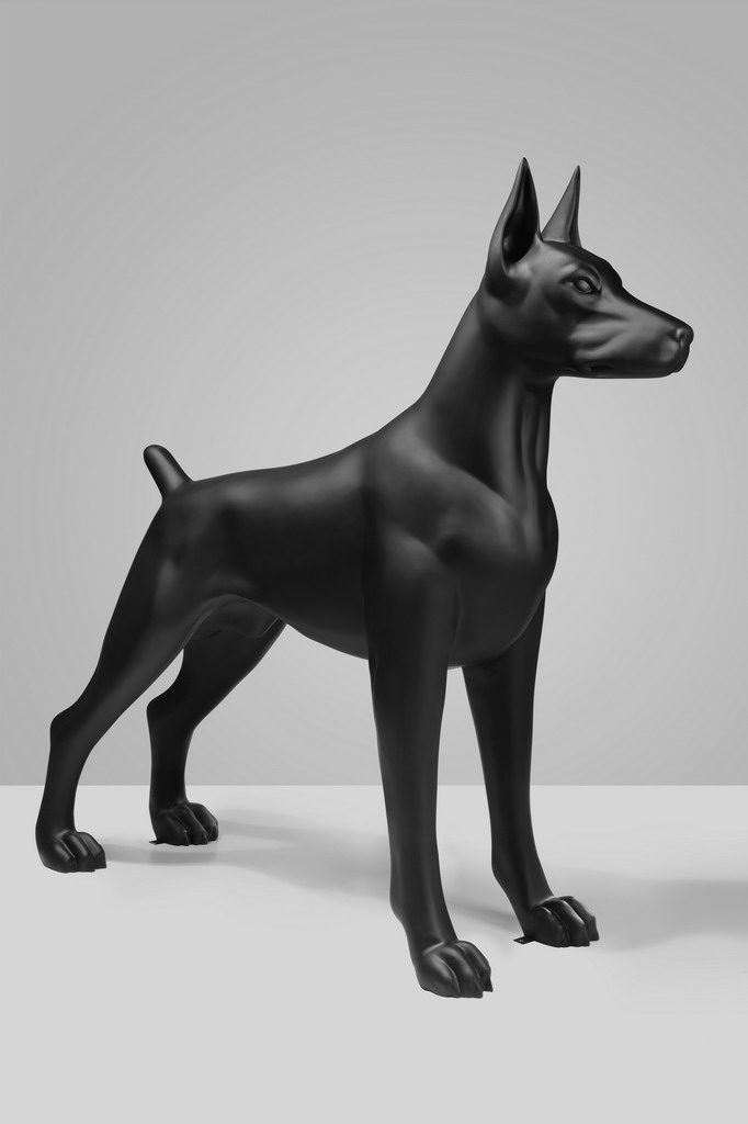 Chien - Grande figurine décorative de Doberman en 3D 3 pies Duża dekoracyjna figura doberman 3D