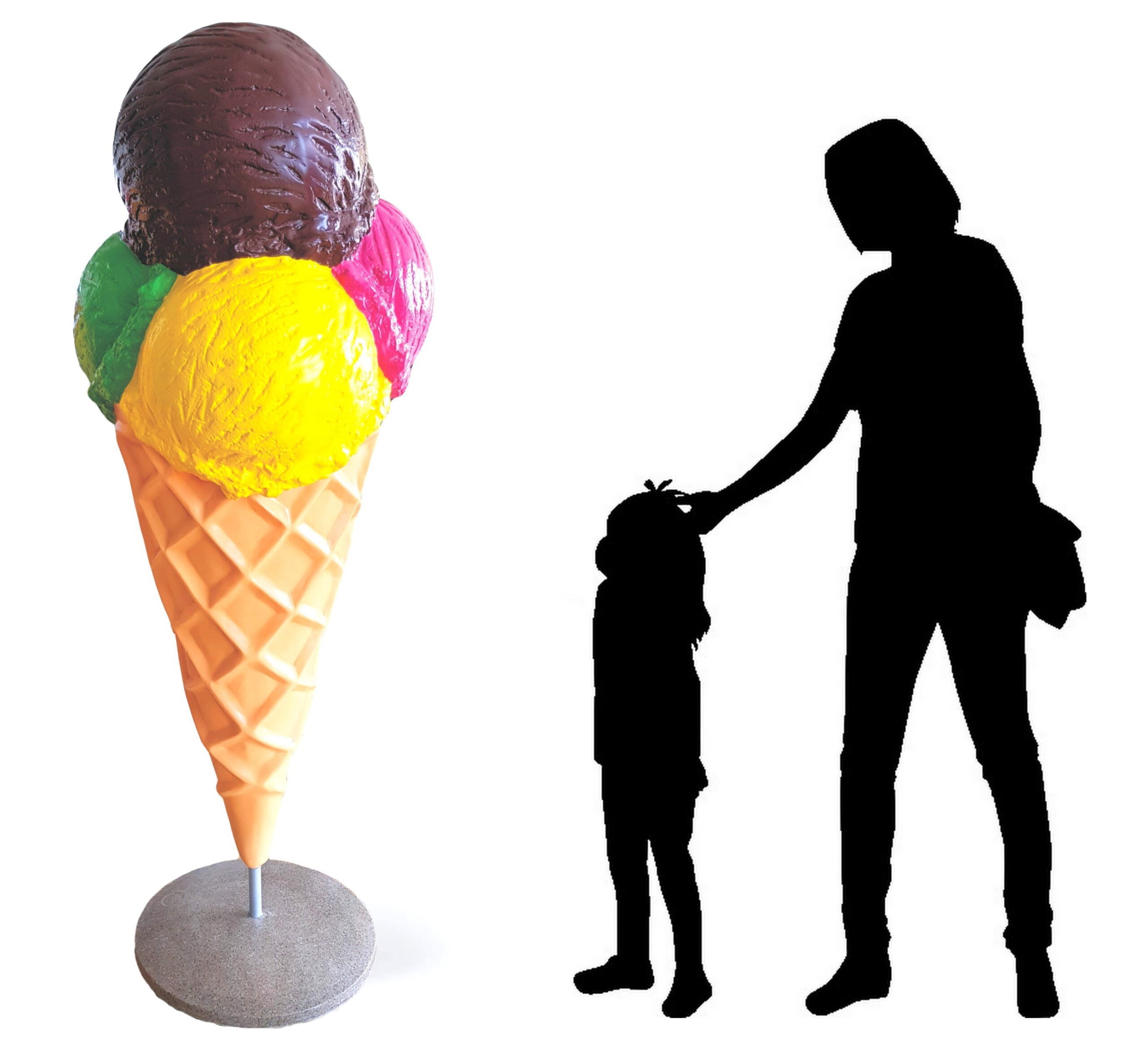Grande figurine publicitaire de glace en cornet 3 Duża reklamowa figura loda gałkowego
