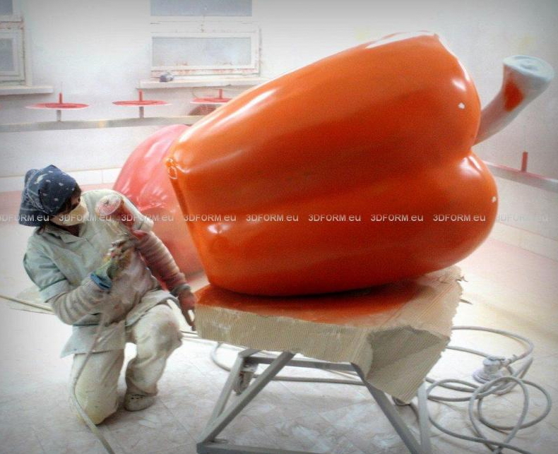 Reklamowa papryka, jednokolorowa figura 3D. 2 Reklamowa papryka, jednokolorowa figura 3D.