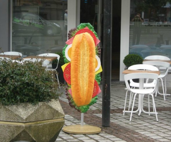 Figura publicitaire, Sandwich 2 Reklamowa figura, Kanapka / sandwicz