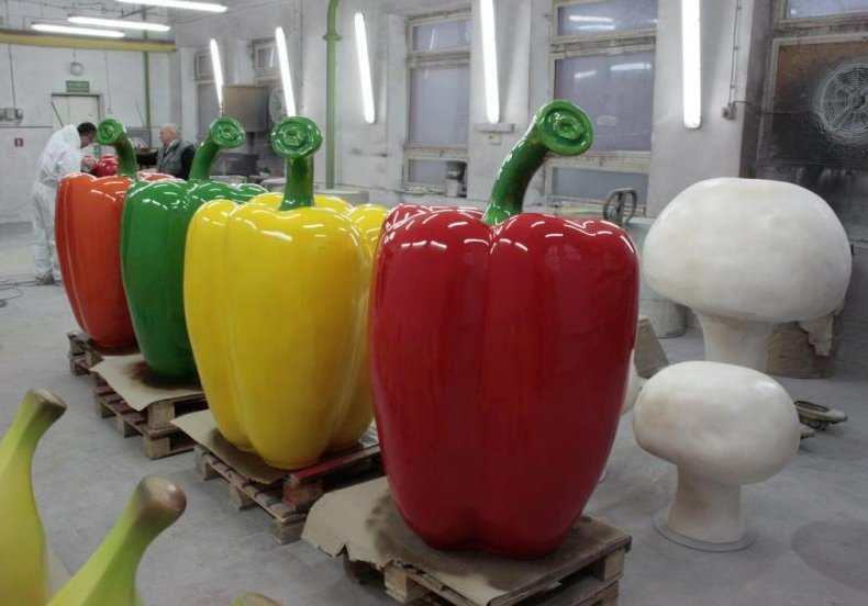 Reklamowa papryka, jednokolorowa figura 3D. 1 Reklamowa papryka, jednokolorowa figura 3D.