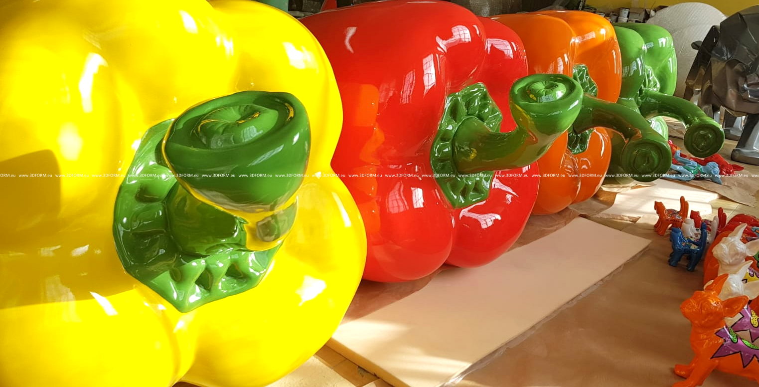 Reklamowa papryka, jednokolorowa figura 3D. 6 Reklamowa papryka, jednokolorowa figura 3D.