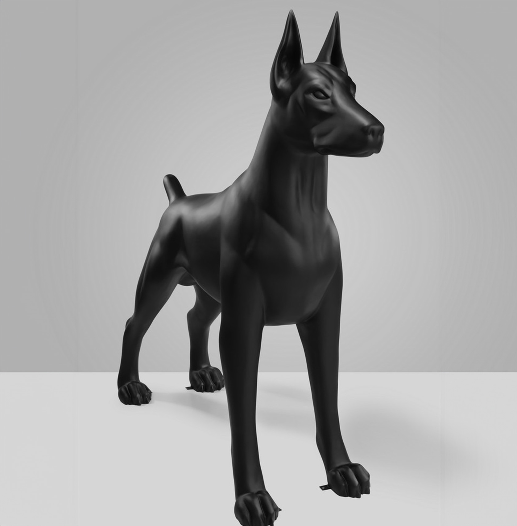 Chien - Grande figurine décorative de Doberman en 3D 2 pies Duża dekoracyjna figura doberman 3D