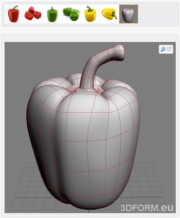 Reklamowa papryka, jednokolorowa figura 3D. 4 Reklamowa papryka, jednokolorowa figura 3D.