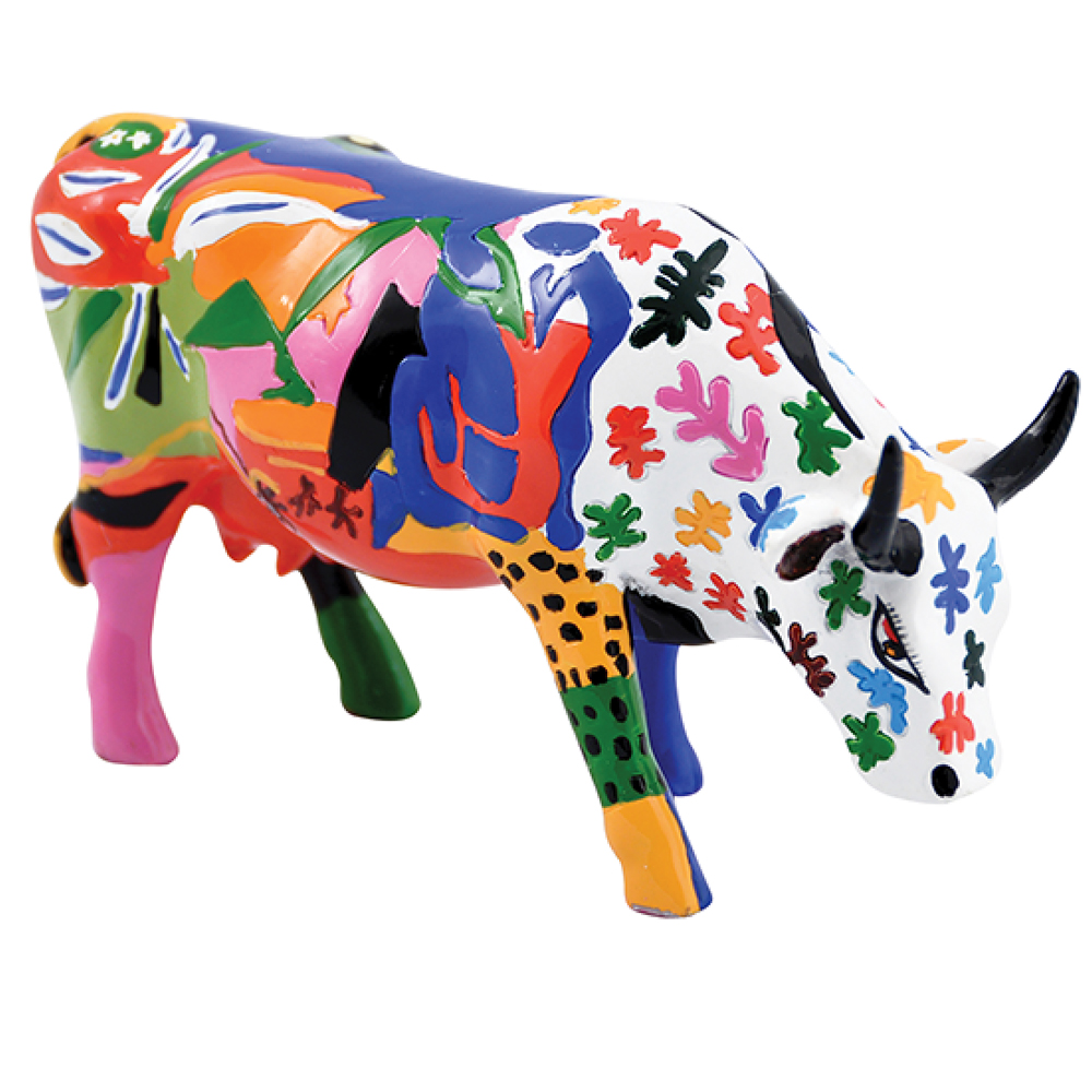 Duża figura krowa z głową w dół - wersja jednokolorowa. 7 Duża figura krowy z głowa w dół - wersja jednokolorowa.