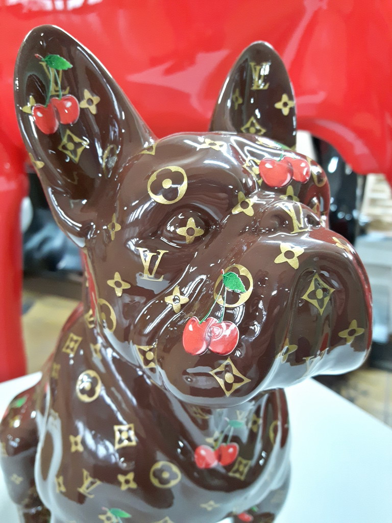 Petite figurine de Bouledogue Français assis - édition pop-art 4 Mała figurka siedzący pies Bulldog Francuski - edycja pop-art