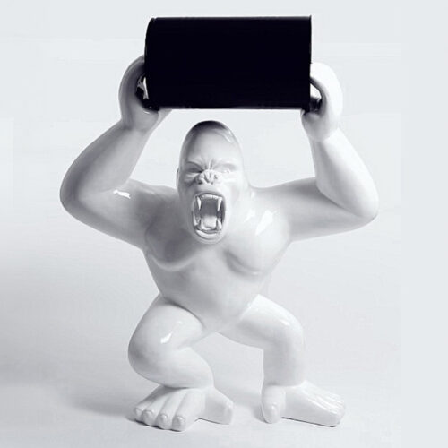 Duży goryl figura z beczką