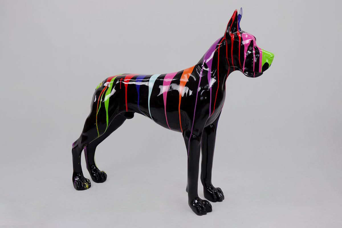 Chien allemand debout - poubelle noire 1 pies Dog niemiecki stojący - czarny trash