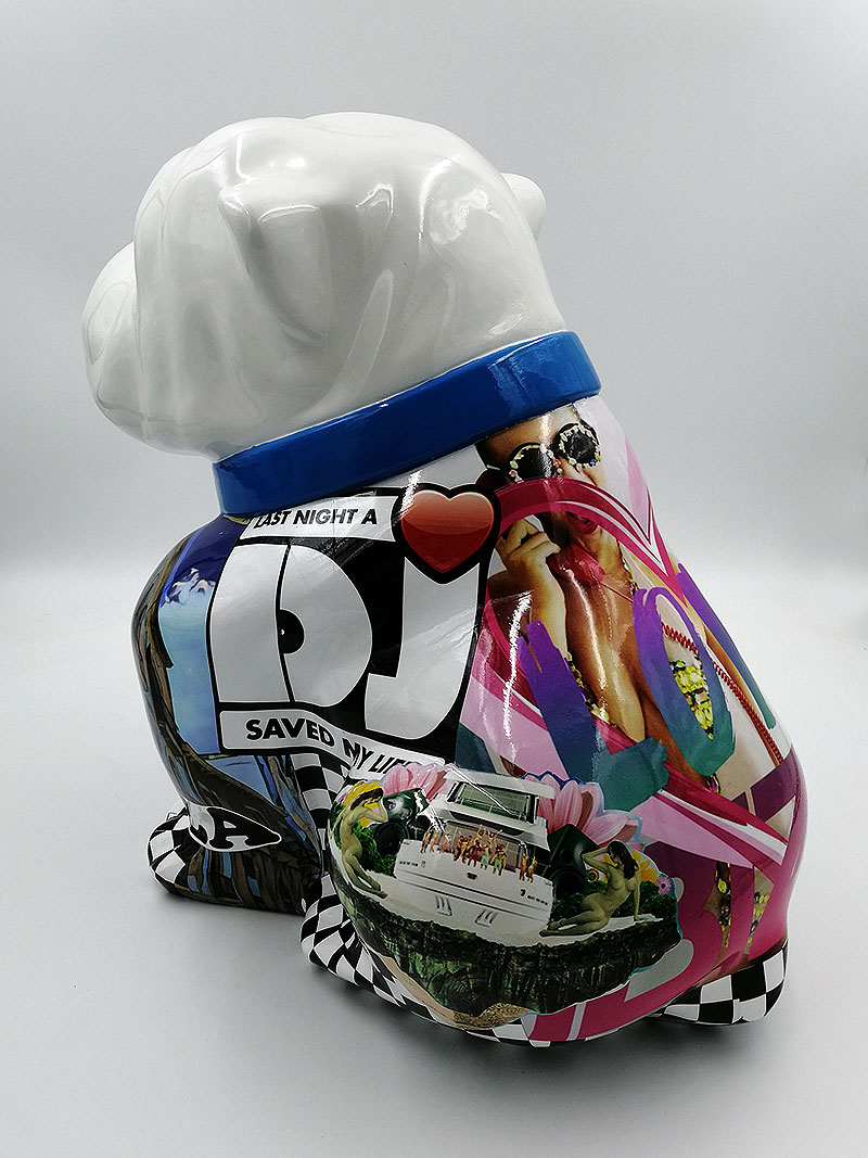 Chien Bulldog Angelo 60cm - Amour 2 pies Bulldog Angelo 40cm - Love