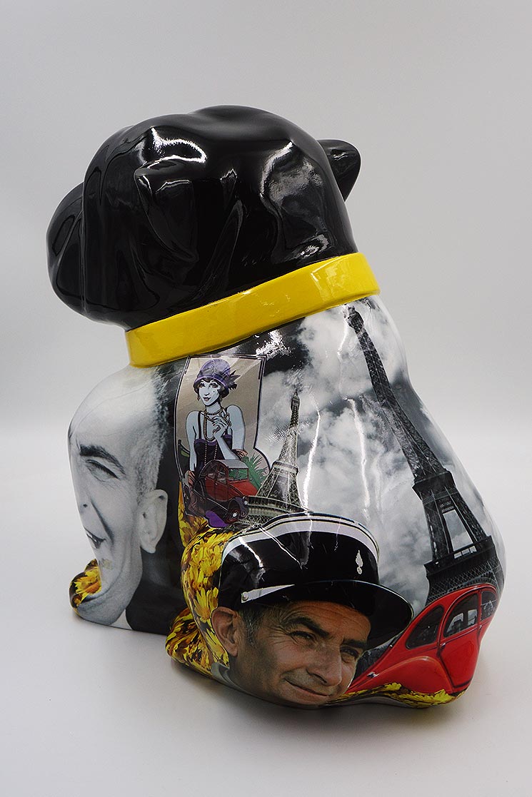 Chien Bulldog Angelo 40cm - Paris 2 pies Bulldog Angelo 40cm - Paris