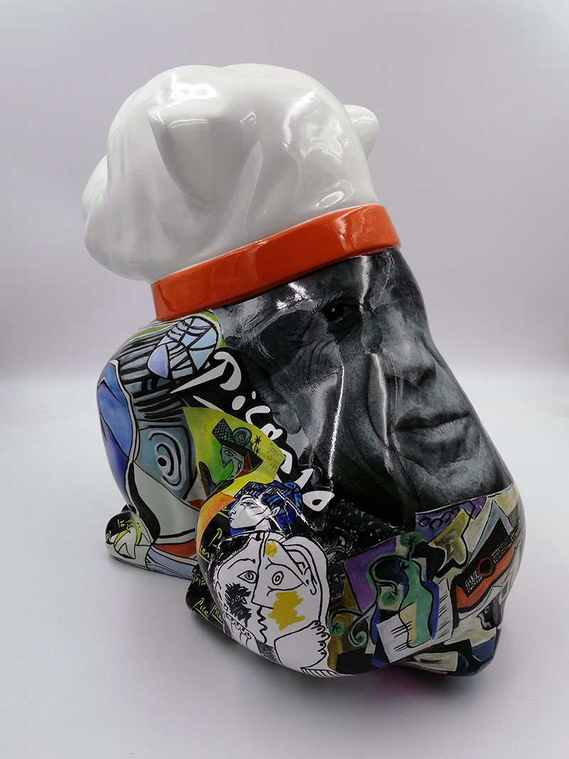 Chien Bulldog Angelo 60cm - Picasso 2 pies Bulldog Angelo 40cm - Picasso