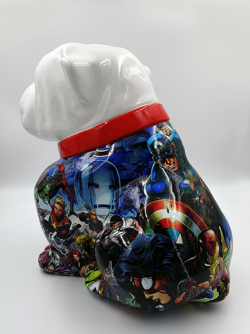 Chien Bulldog Angelo 60cm - Marvel 2 pies Bulldog Angelo 40cm - Marvel