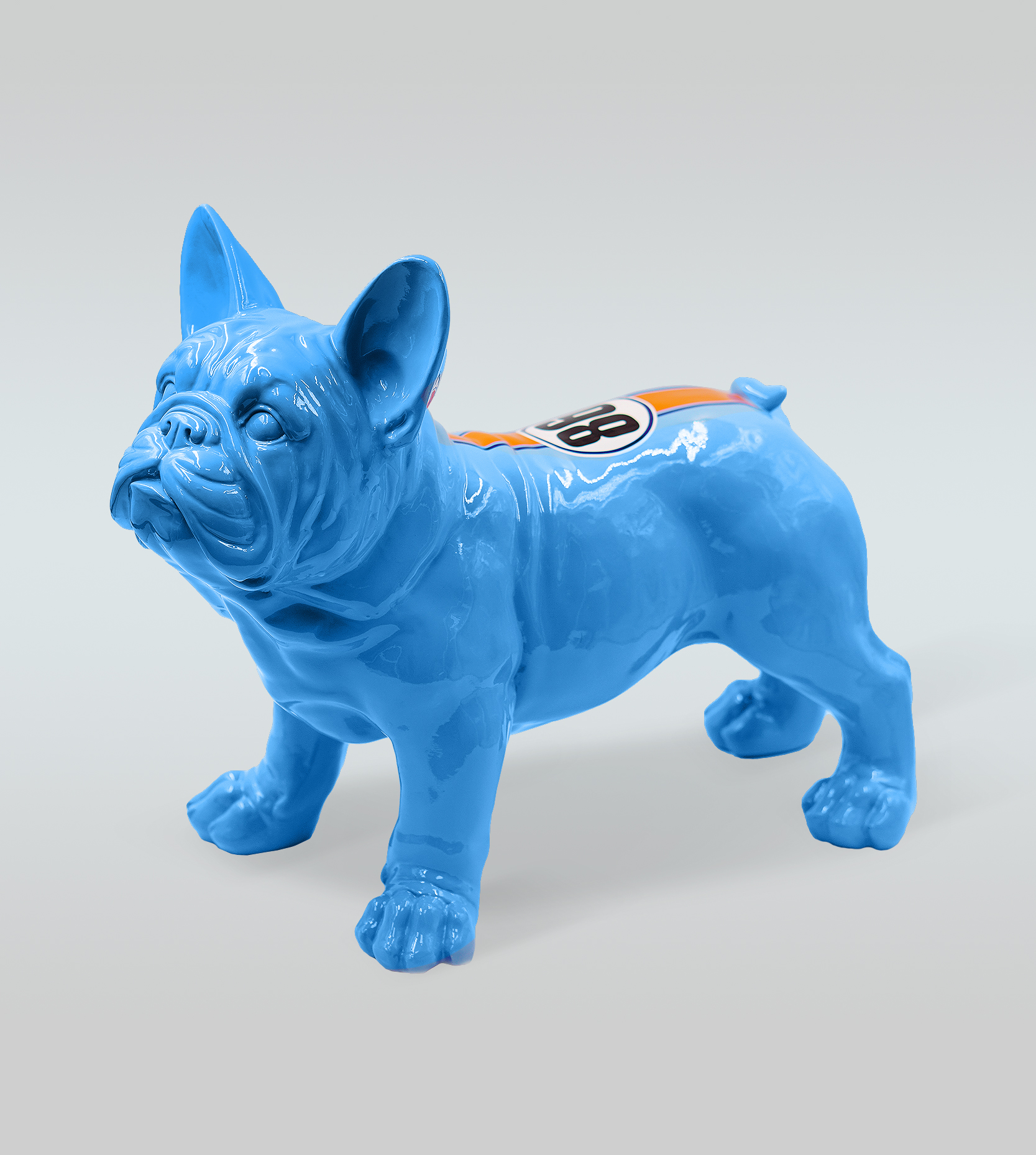 Chien bouledogue Juki M - debout une couleur + autocollant 1 pies bulldog Juki M - stojący jeden kolor + naklejka