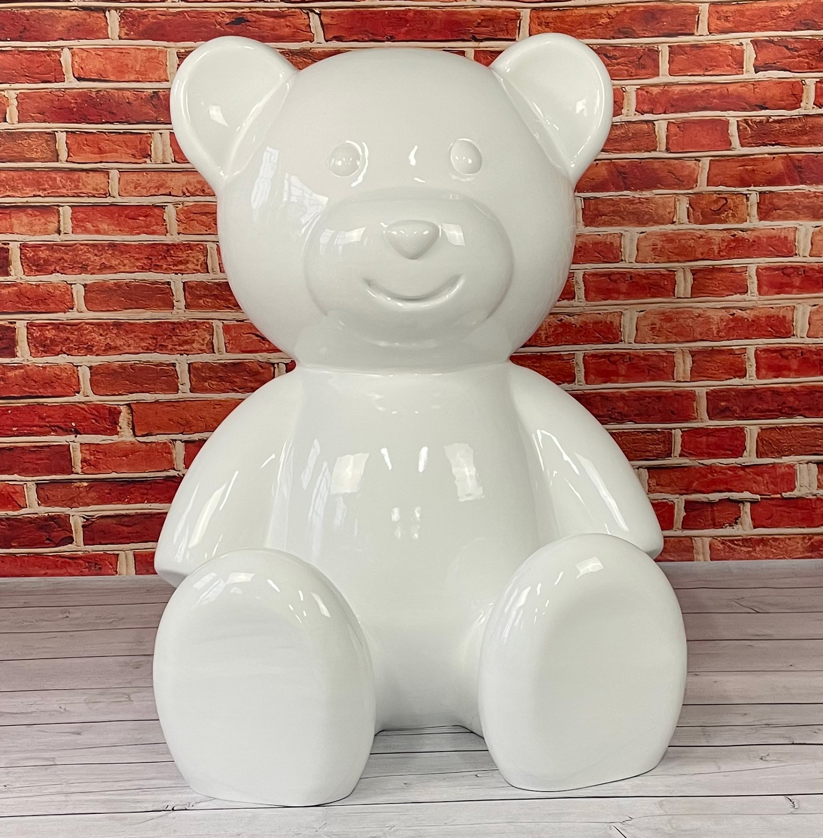 Grand ours assis - couleur blanche 1 Duży siedzący miś - kolor biały