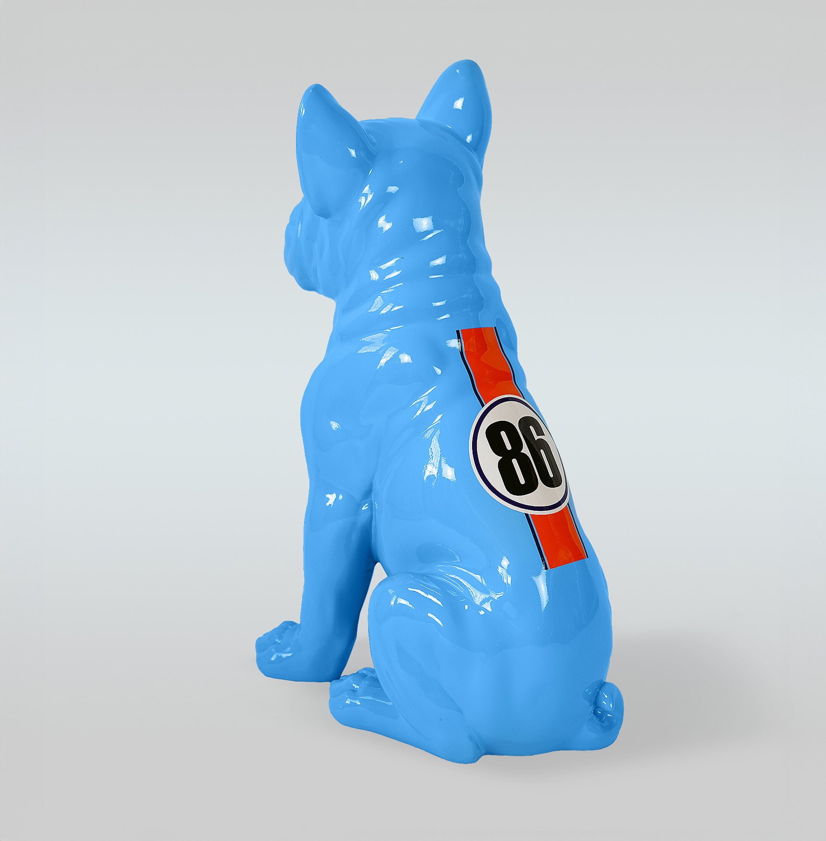 Chien bouledogue Juki L - assis, une couleur + autocollant 2 pies bulldog Juki L - siedzący jeden kolor + naklejka