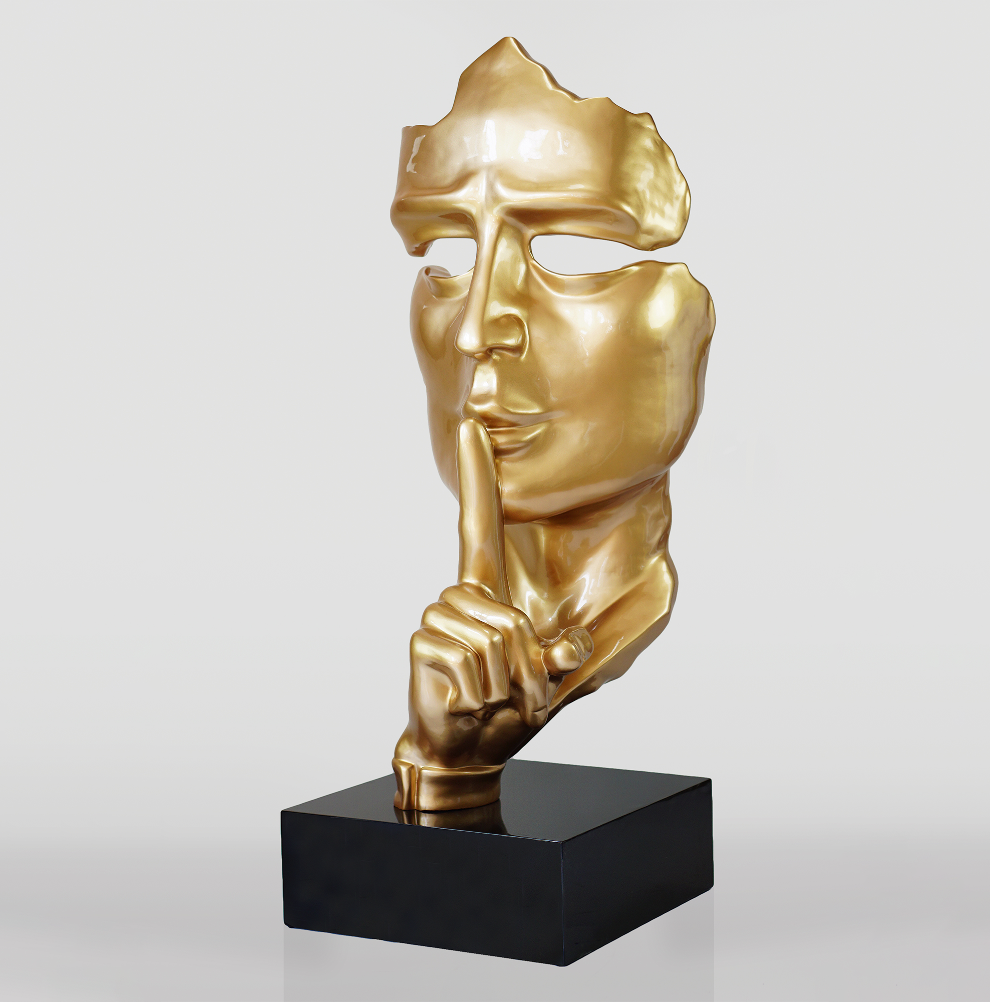 Grande masque sur socle - Or 2 Duża maska na podstawie - Złota