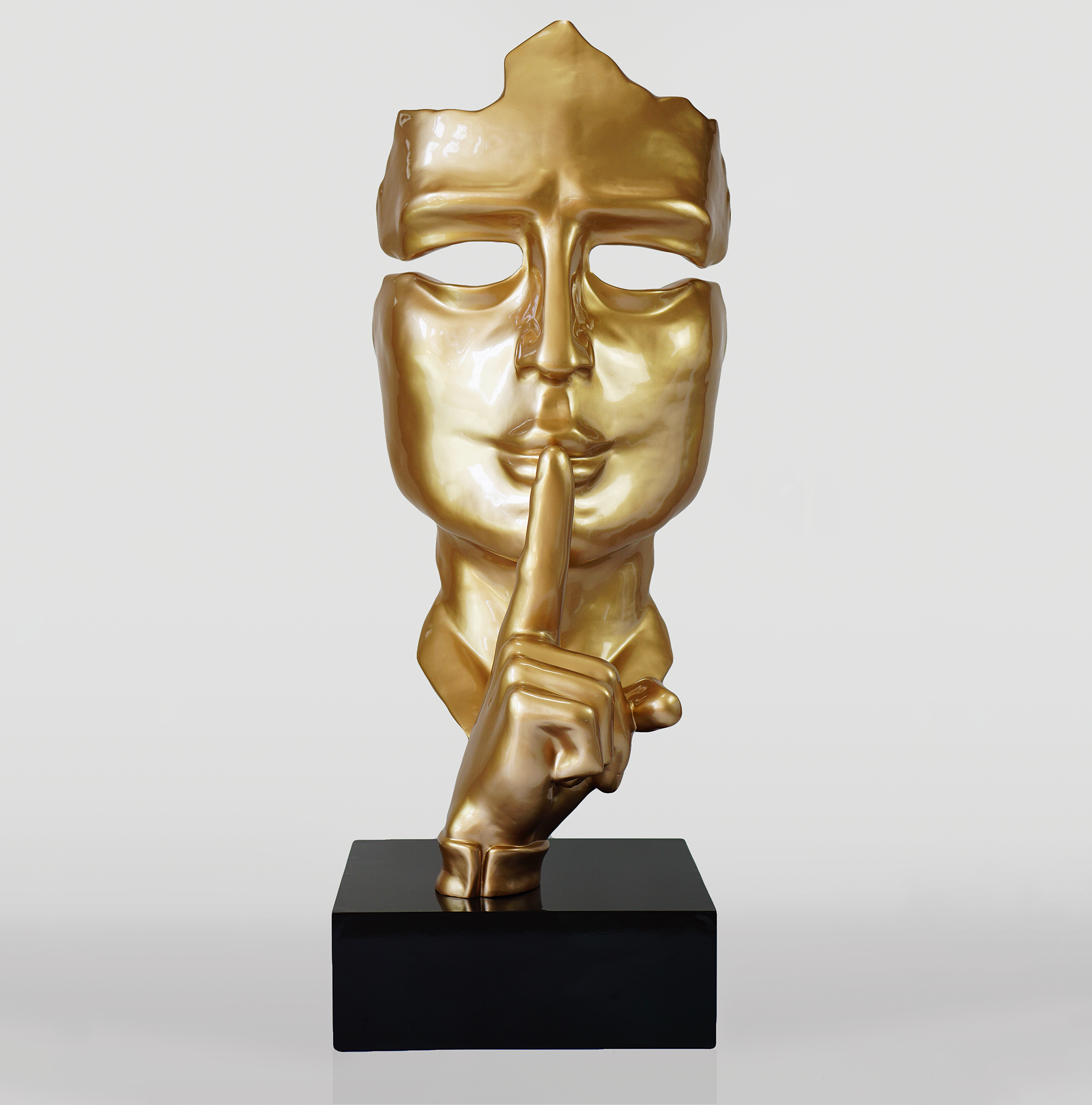 Grande masque sur socle - Or 1 Duża maska na podstawie - Złota