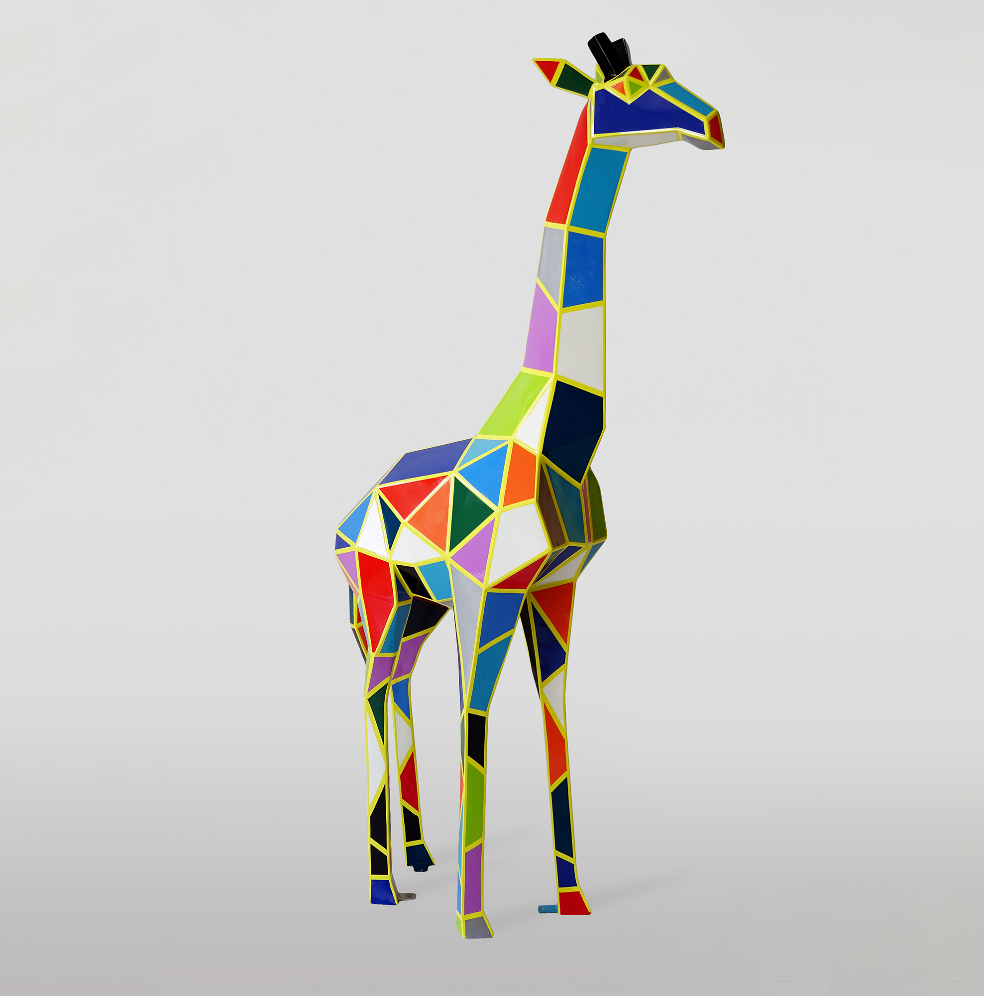 Une grande figure de Girafe Géométrique du Stratifié - Arlecchino 1 Duża figura żyrafa geometryczna z laminatu - arlecchino
