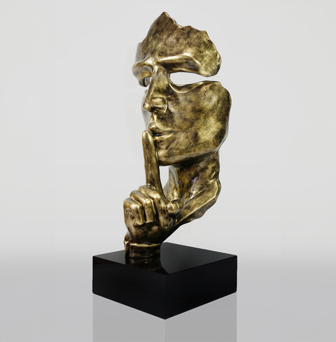 Duża maska na podstawie – Patyna złota