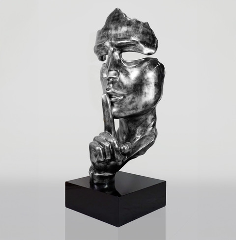 Duża maska na podstawie – Patyna srebrna