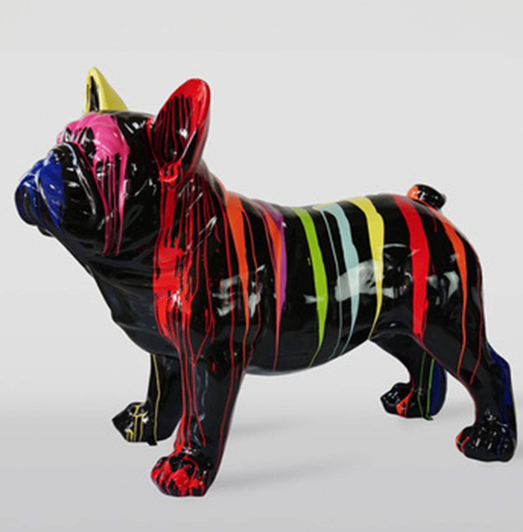 Chien Grande figurine bouledogue français pies Duża figura bulldog francuski „Juki”- wersja czarny trash