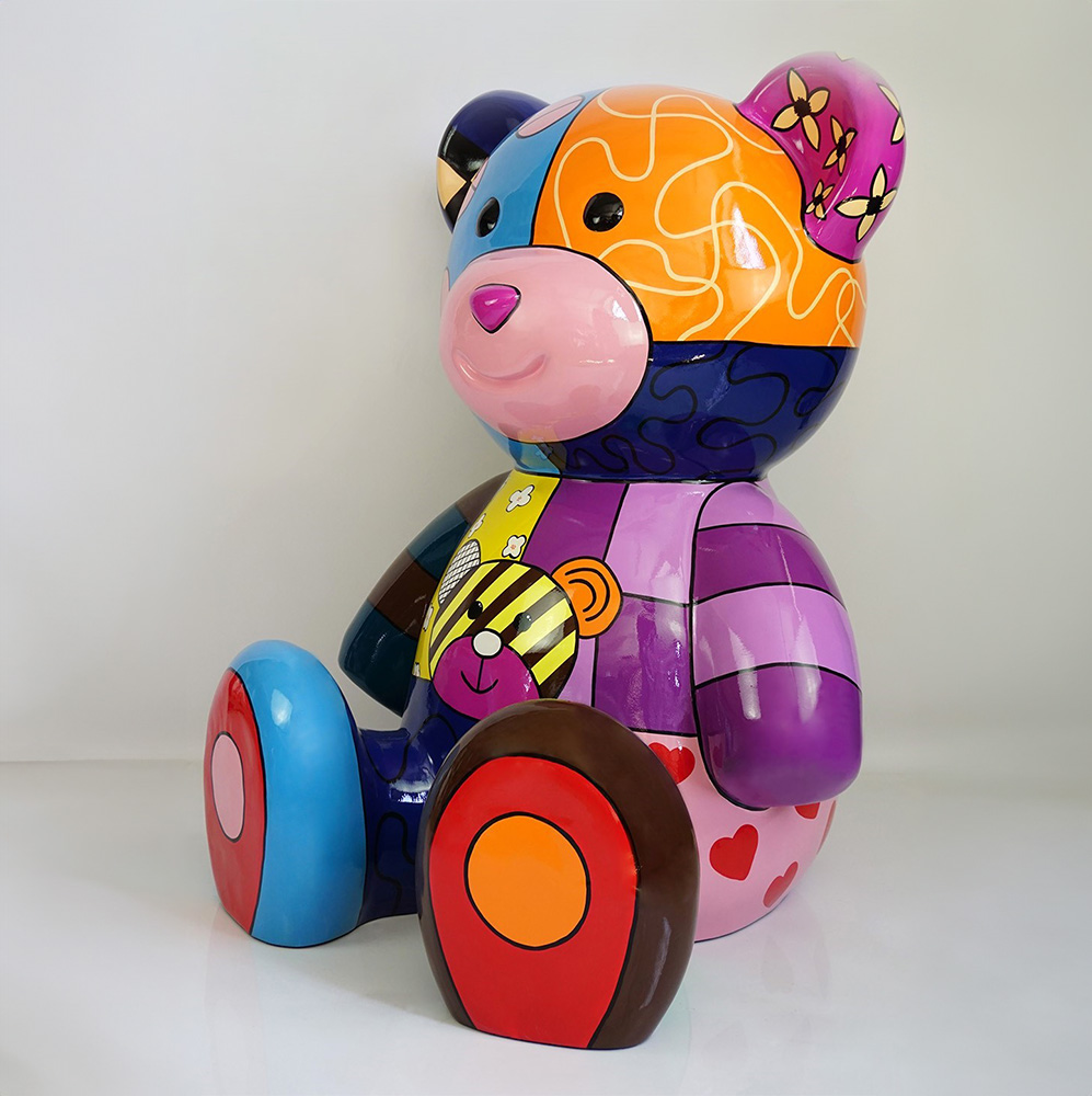 Grand Ours Assis - Peinture à la Main 2 Duży Miś Siedzący - Malowanie Ręczne