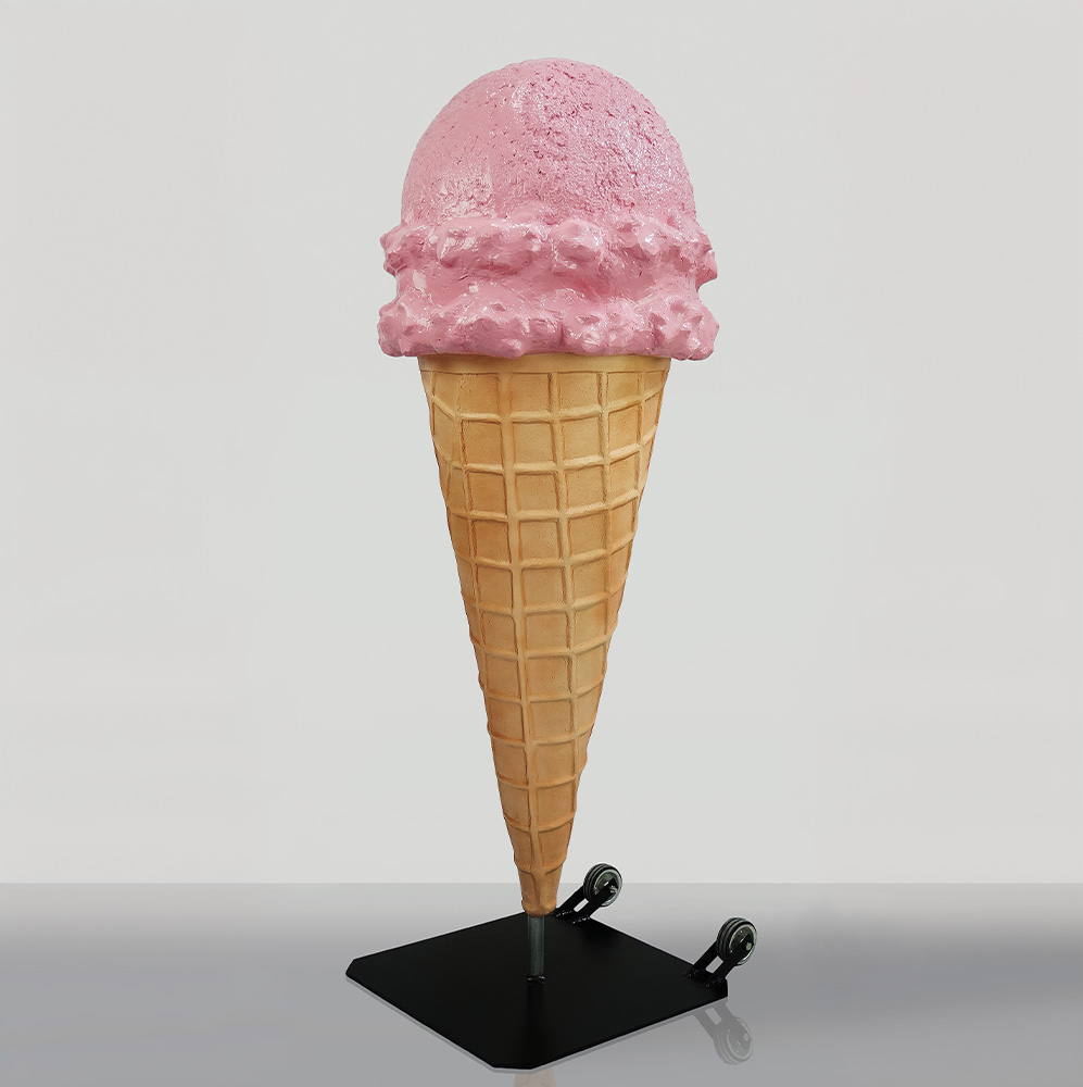 Figure Publicitaire de Glace à Boules - Rose 1 Figura Reklamowa Loda Gałkowego - Różowy