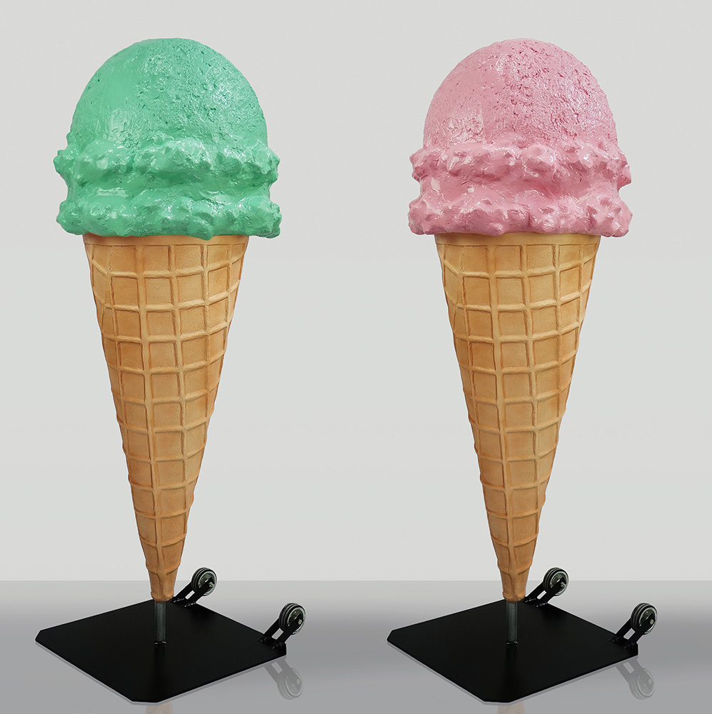 Figure Publicitaire de Glace à Boules - Rose 2 Figura Reklamowa Loda Gałkowego - Różowy