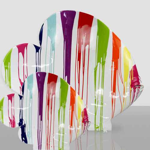 Poisson XL Motif Trash Blanc