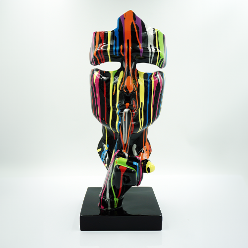 Petite Masque Sur Socle - Motif V 4 Petite Masque Sur Socle - Motif V – Image 4