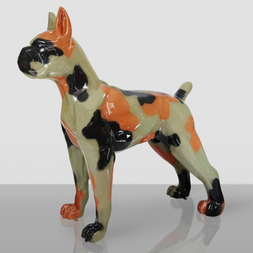 Grande Figurine Chien Boxer - Camouflage