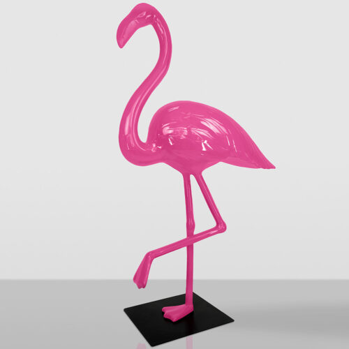 Grande Figurine Décorative Flamant Rose 3D - Rose