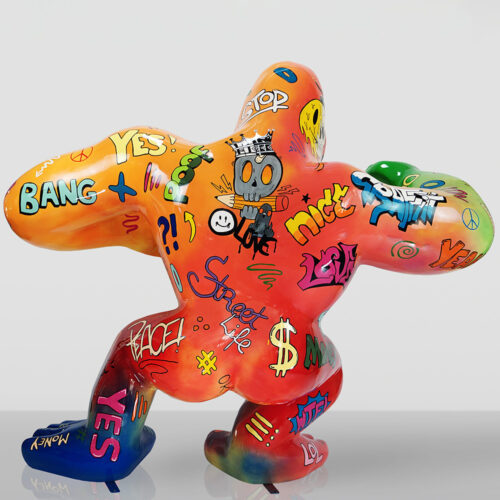 Grande Figurine de Gorilla Boxeur - Pop Art