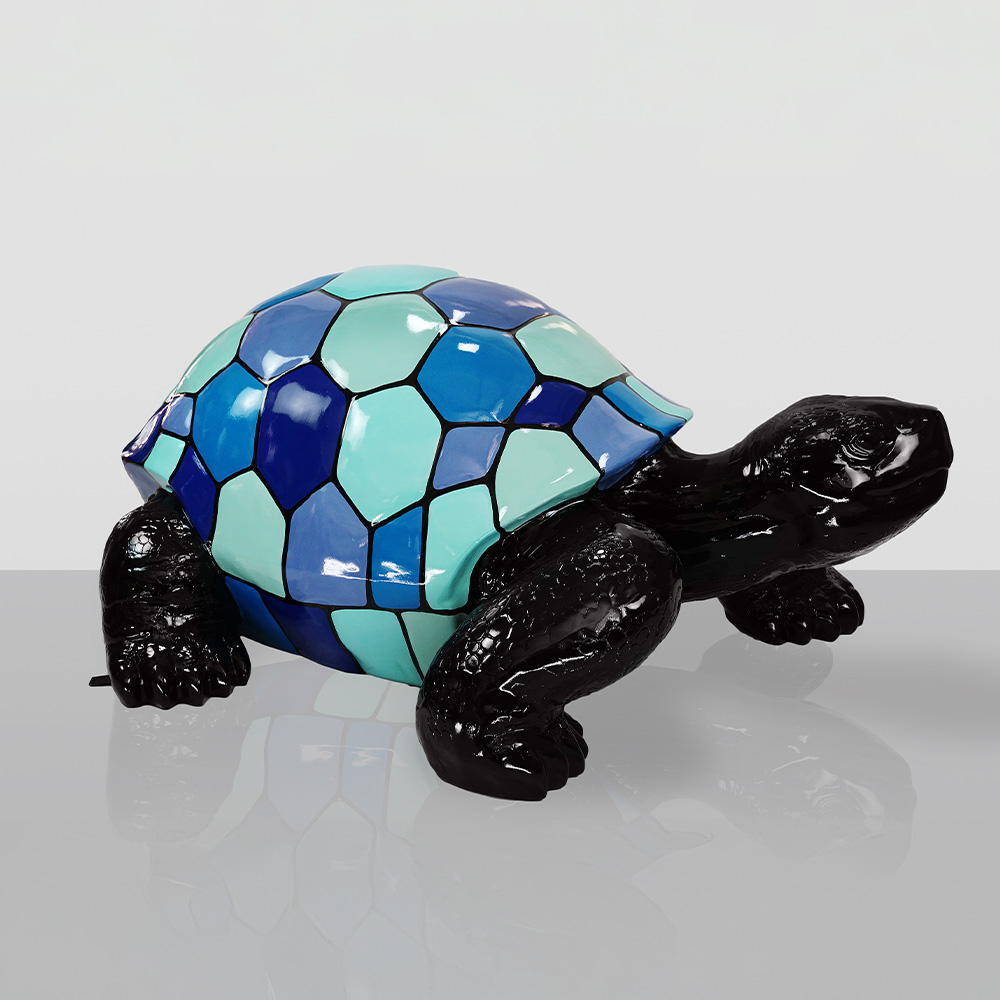 Grande Figurine de Tortue Marchante - Smartie Bleu 1 Grande Figurine de Tortue Marchante - Smartie Bleu
