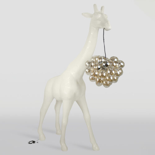 Grande Girafe 230cm Lampe – Version Beige avec Taches