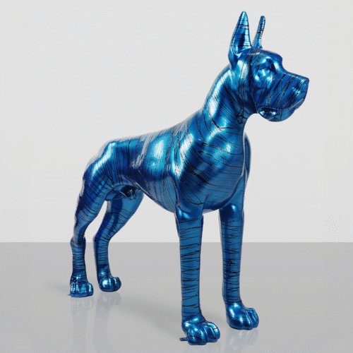 Dogue Allemand Bleu Recouvert de Peinture