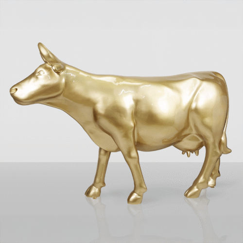 Grande Figurine – Vache Dorée