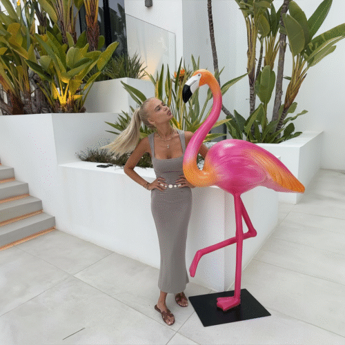 Figurine décorative Grand Flamant Rose 3D - Mangue Rose